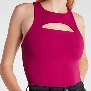 ✨SOLD✨ NWT Express Body Contour Sleeveless High
Neck Front Cutout Thong Bodysuit